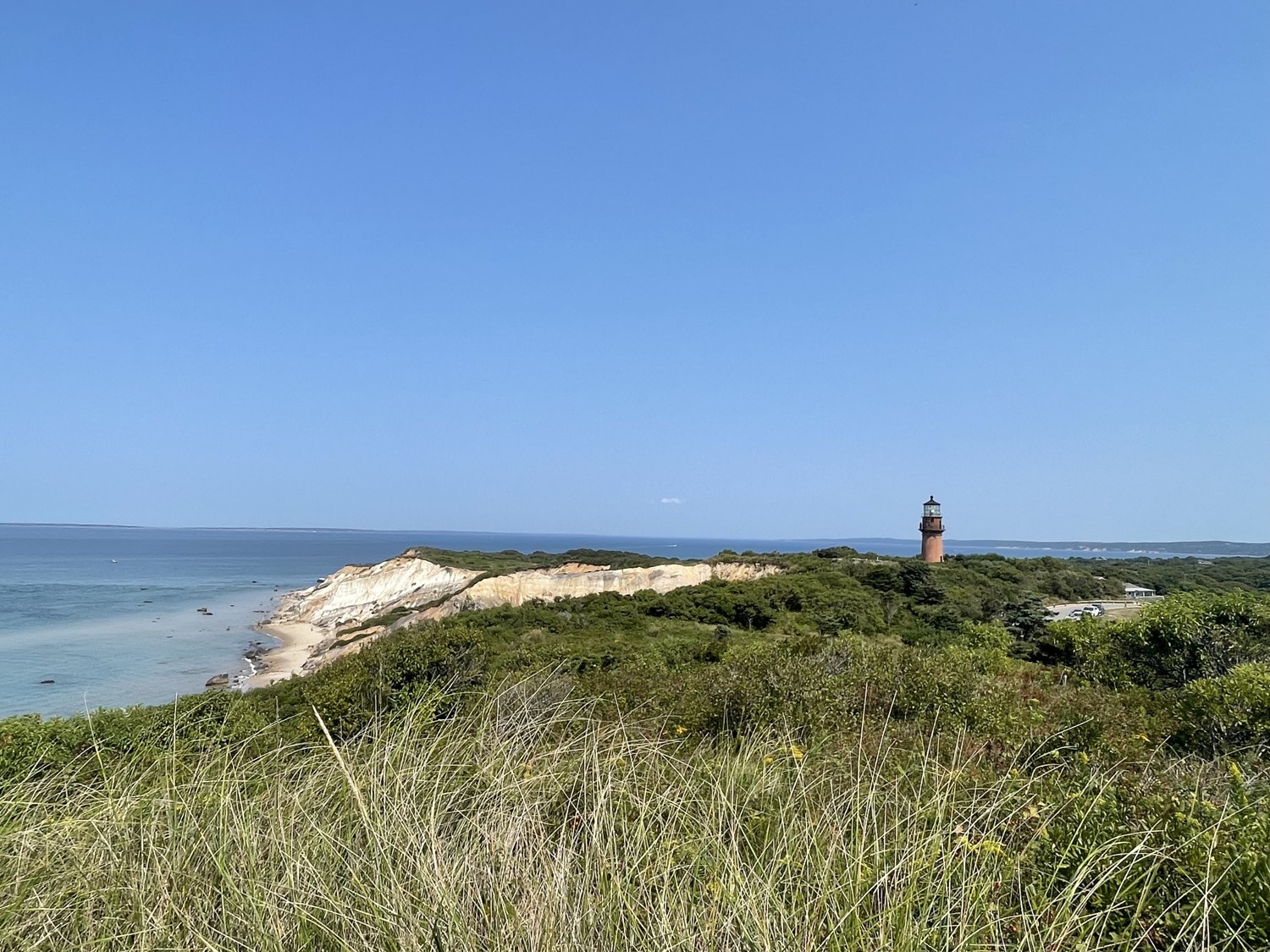 Gay Head Lighthouse above the clay cliffs at Aquinnah on Martha's Vineyard