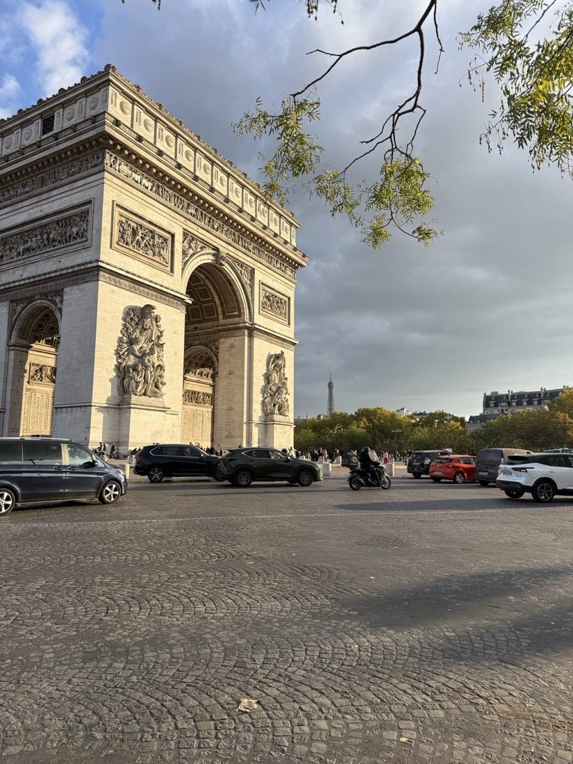 The Arc de Triomphe in Paris in late afternoon light